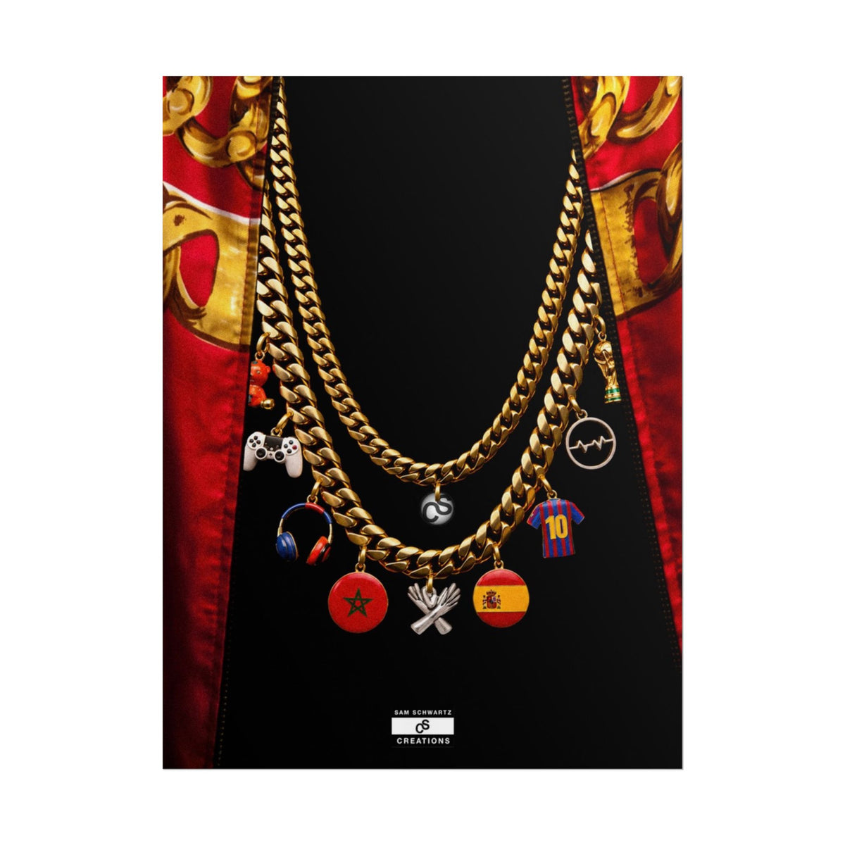 Culture in Gold Poster | Football, Music and Morocco-Spain Wall Art