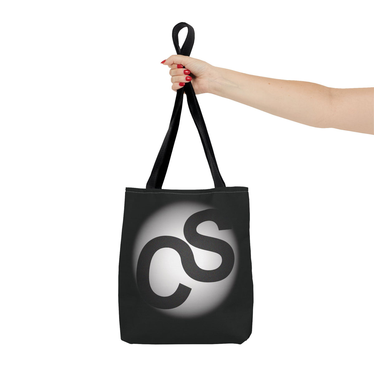 Monochrome Sam Schwartz Creations Logo Tote Bag – Minimalist Black & White Carryall