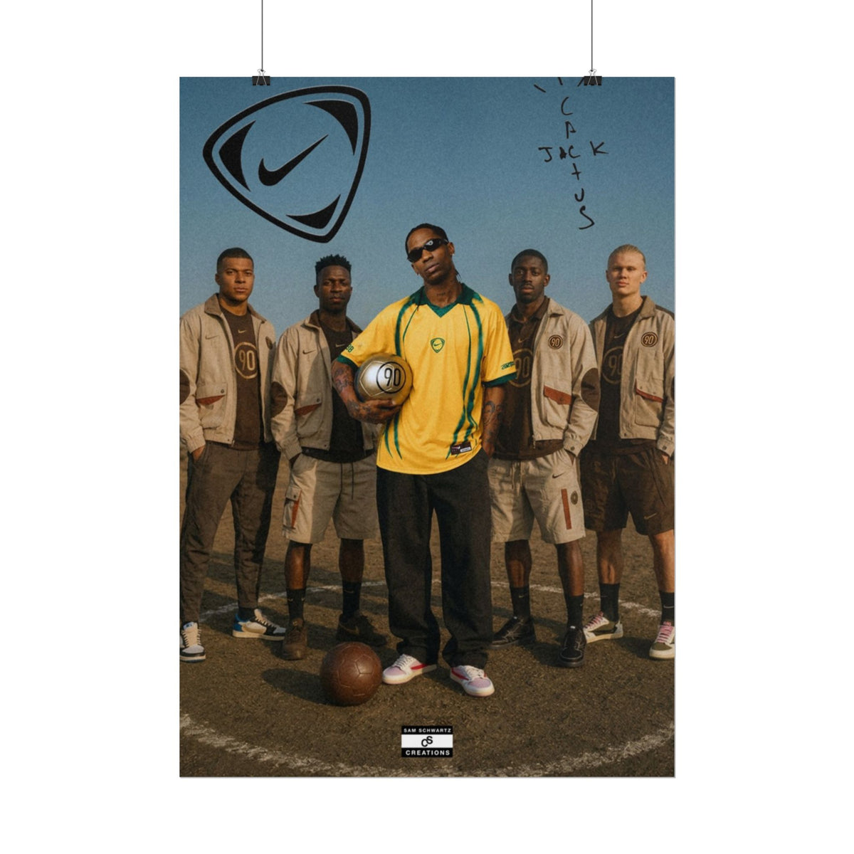 Cactus 90 Poster | Travis Scott and Football Icons Wall Art