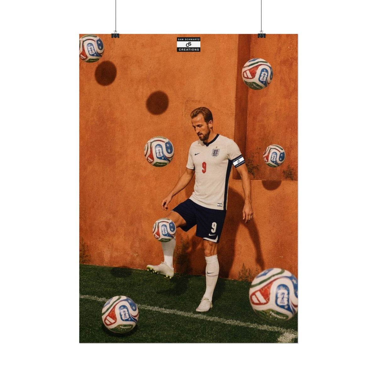 Captain’s Touch Poster | Harry Kane England Football Wall Art
