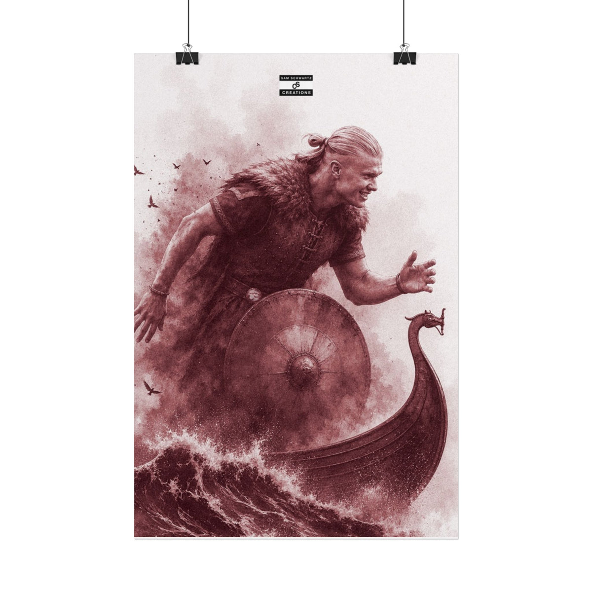 The Viking Poster | Erling Haaland Football Wall Art