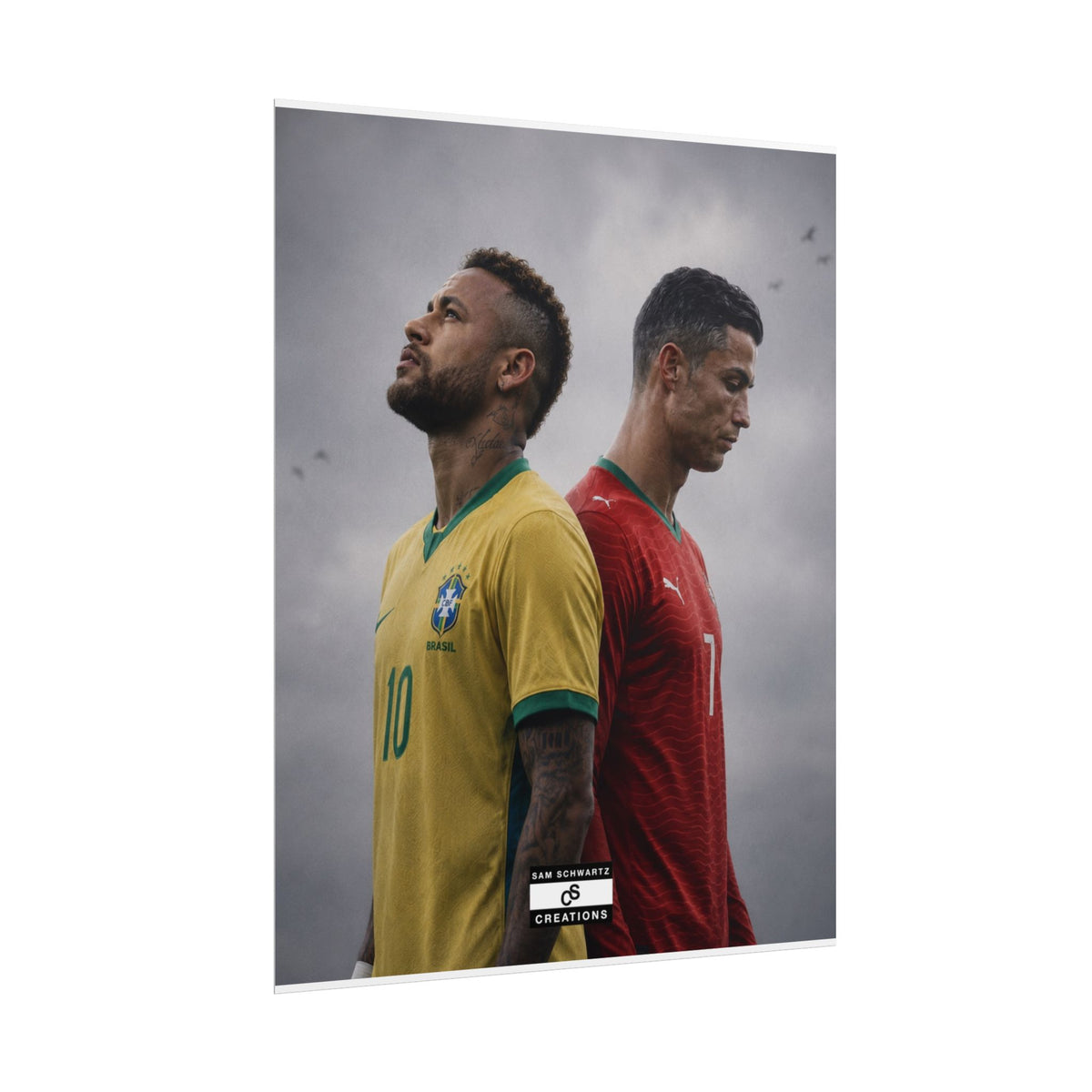 Two Nations Poster | Neymar and Cristiano Ronaldo Football Wall Art