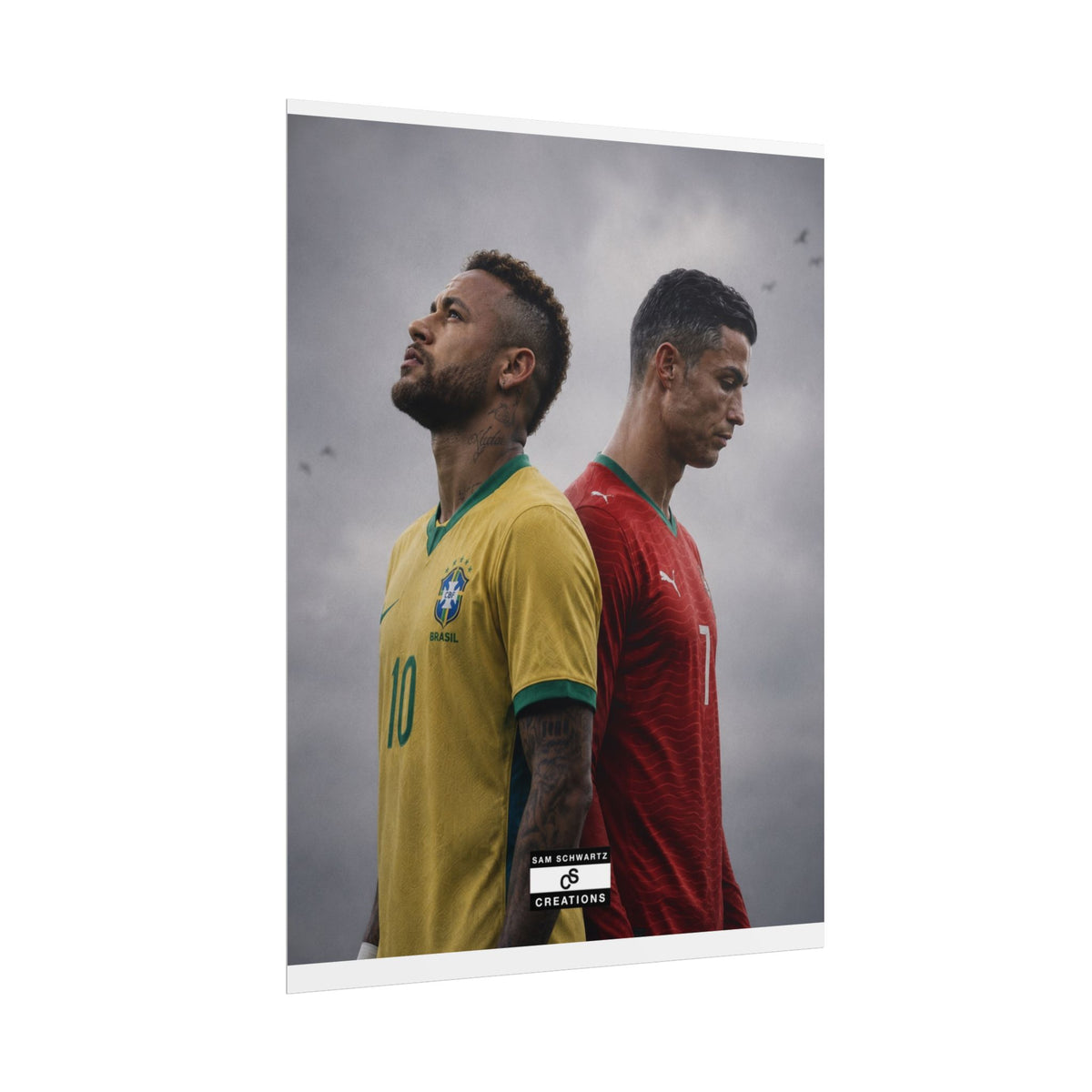 Two Nations Poster | Neymar and Cristiano Ronaldo Football Wall Art