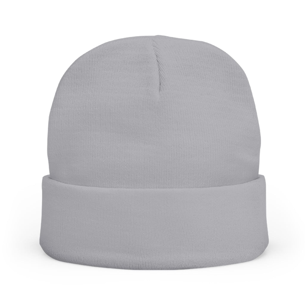 Embroidered Sam Schwartz Creations Logo Knit Beanie — Cozy Grey Winter Hat