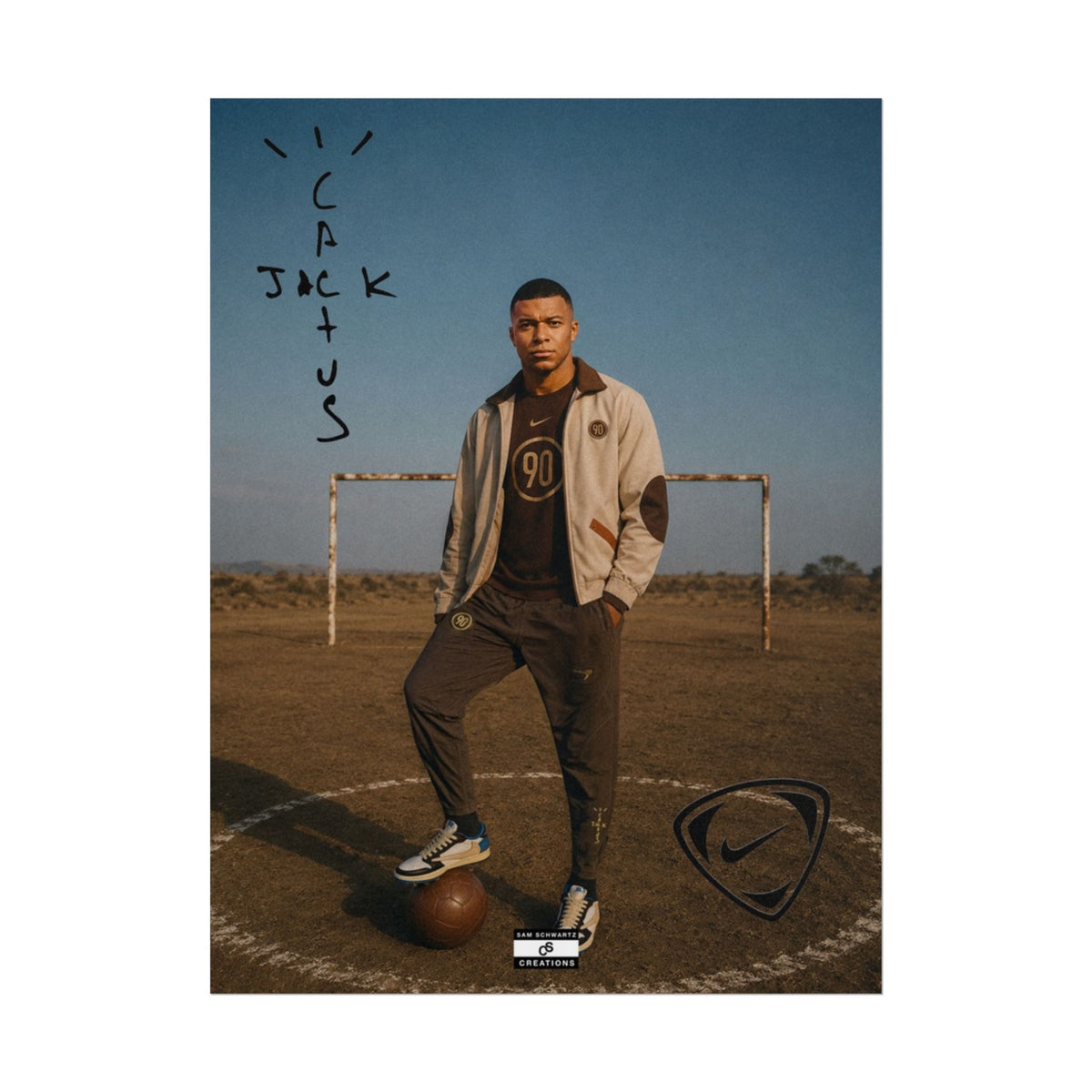 Cactus Jack 90 Poster | Kylian Mbappé Football Wall Art
