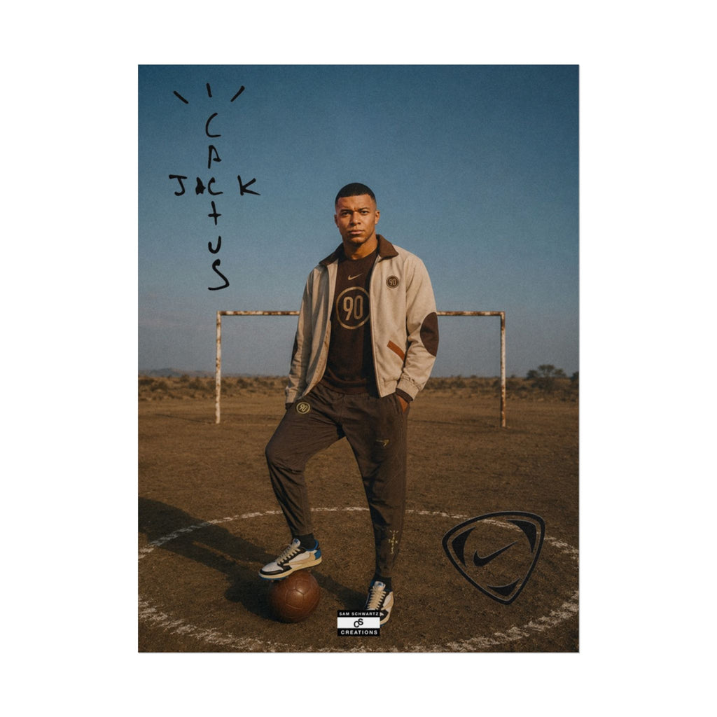 Cactus Jack 90 Poster | Kylian Mbappé Football Wall Art