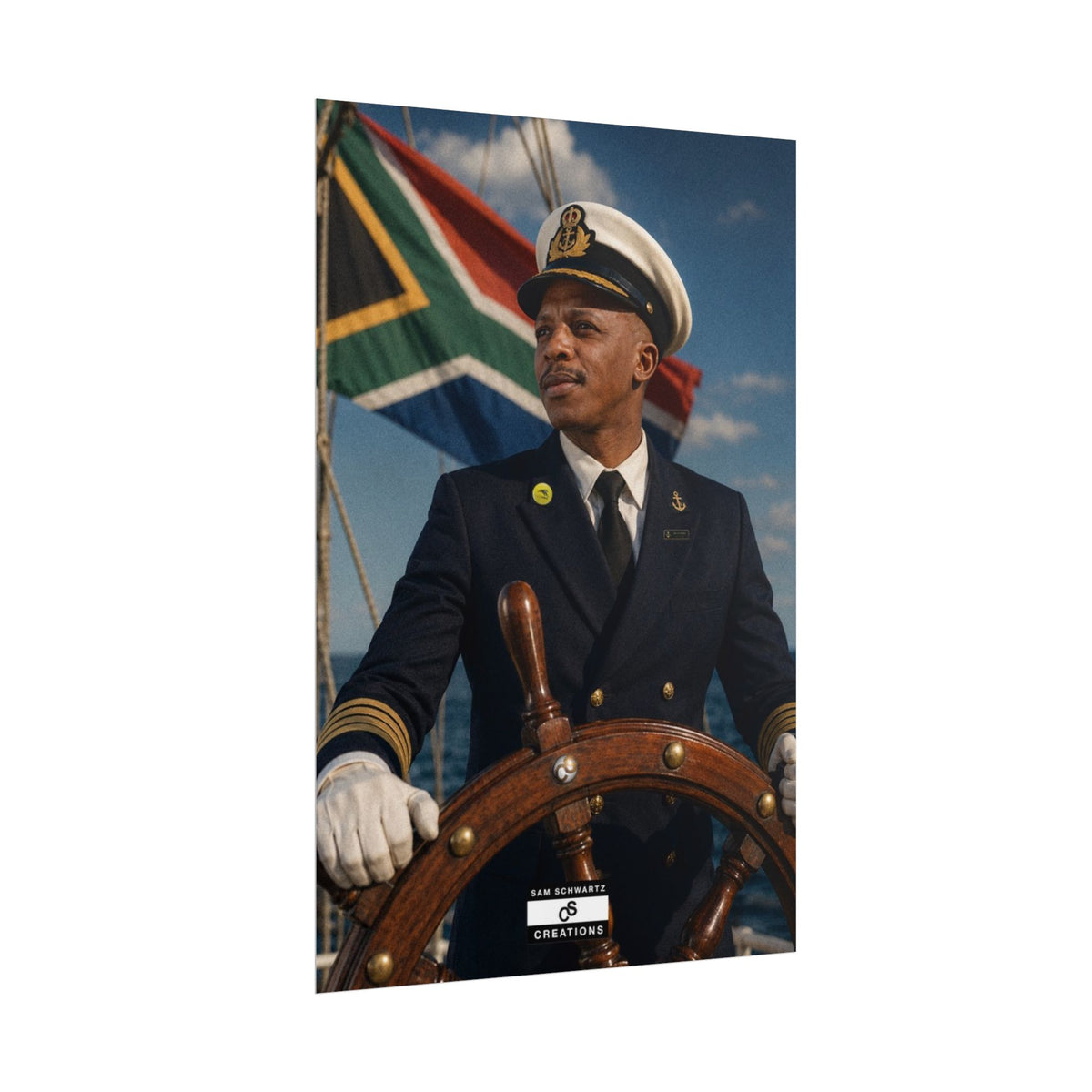 Steering the Nation Poster | South African Football Captain Wall Art