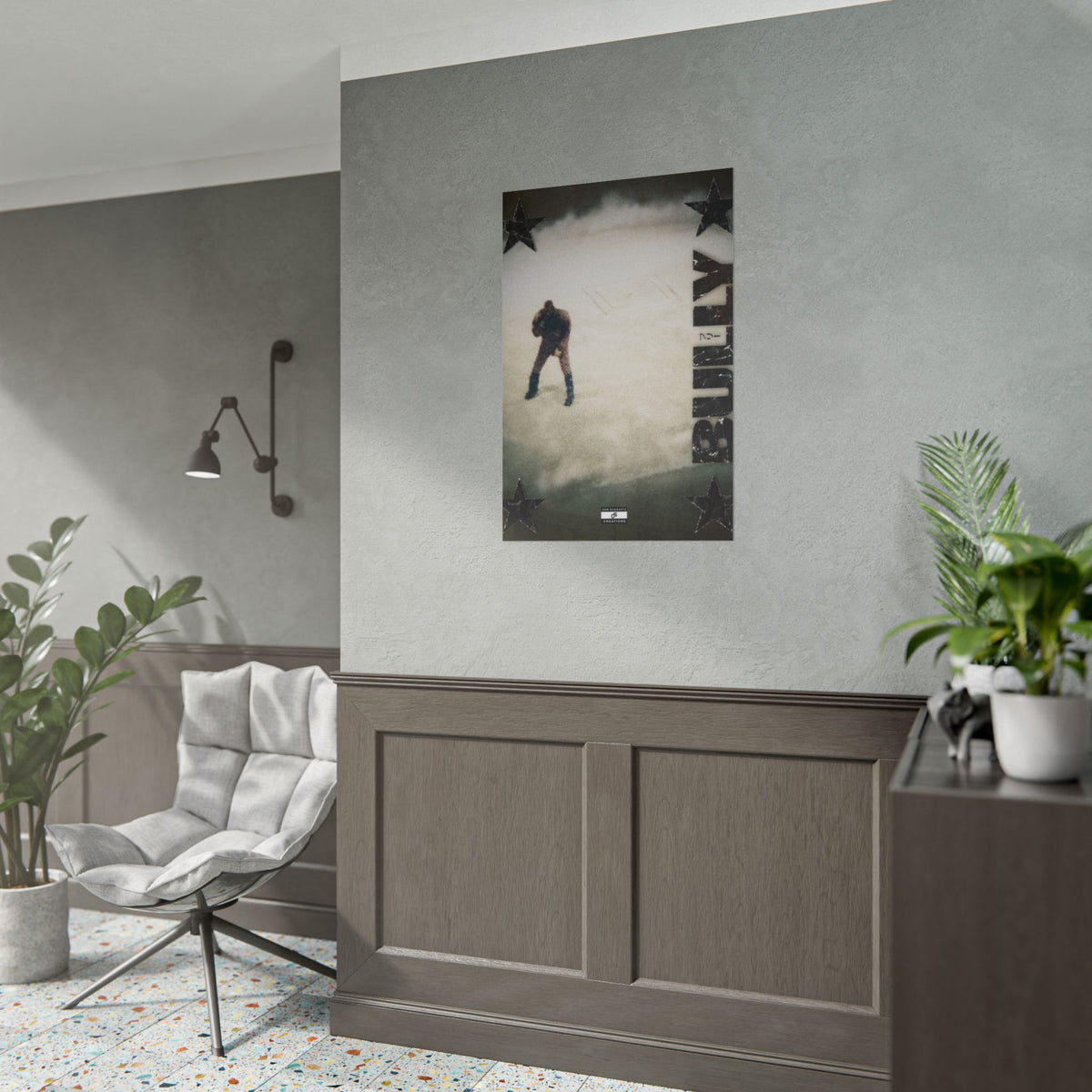 Bully in the Mist Poster | Experimental Kanye West Music Wall Art