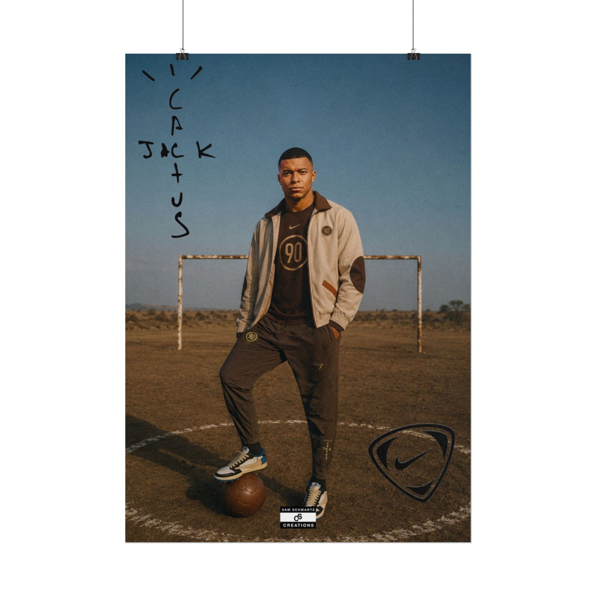 Cactus Jack 90 Poster | Kylian Mbappé Football Wall Art