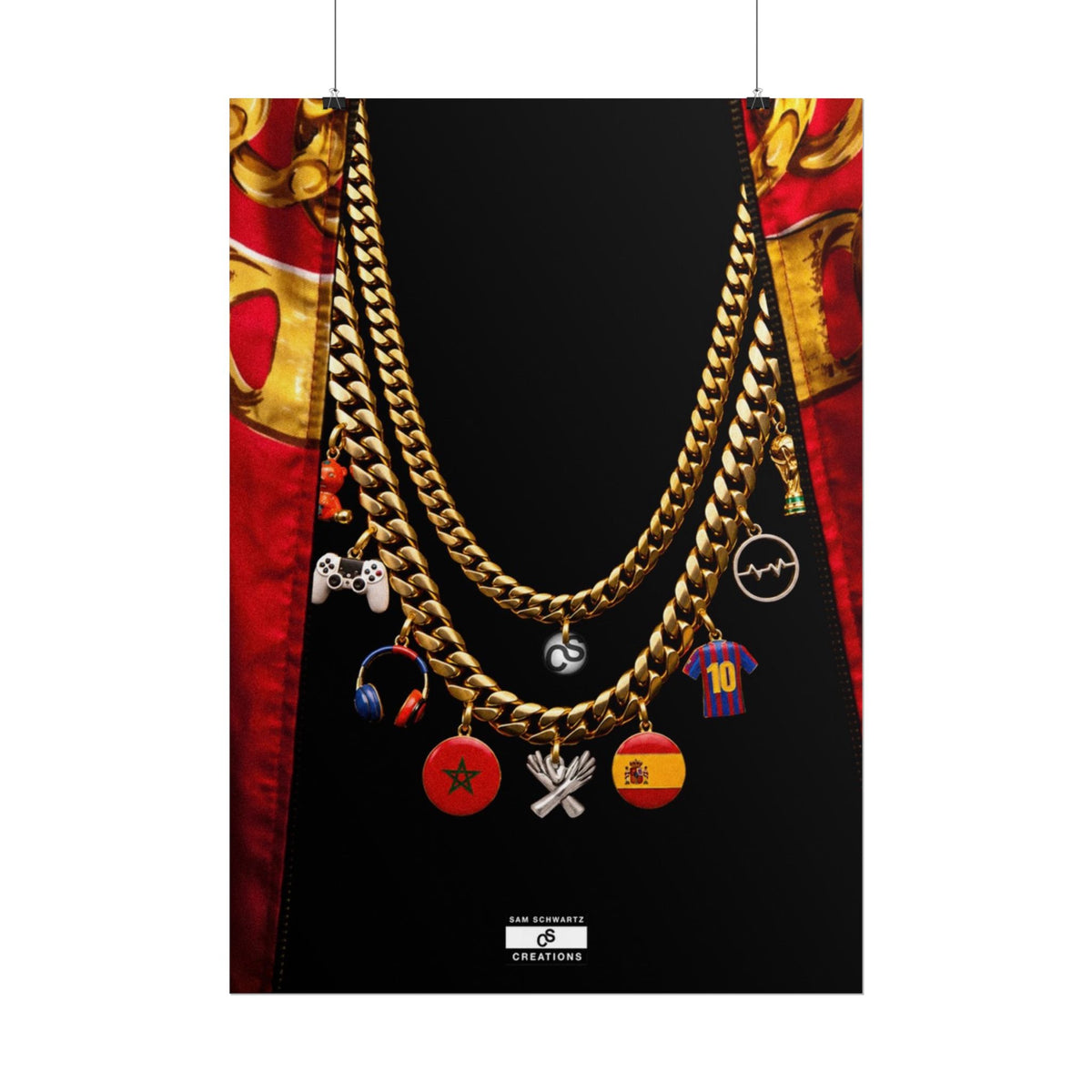Culture in Gold Poster | Football, Music and Morocco-Spain Wall Art