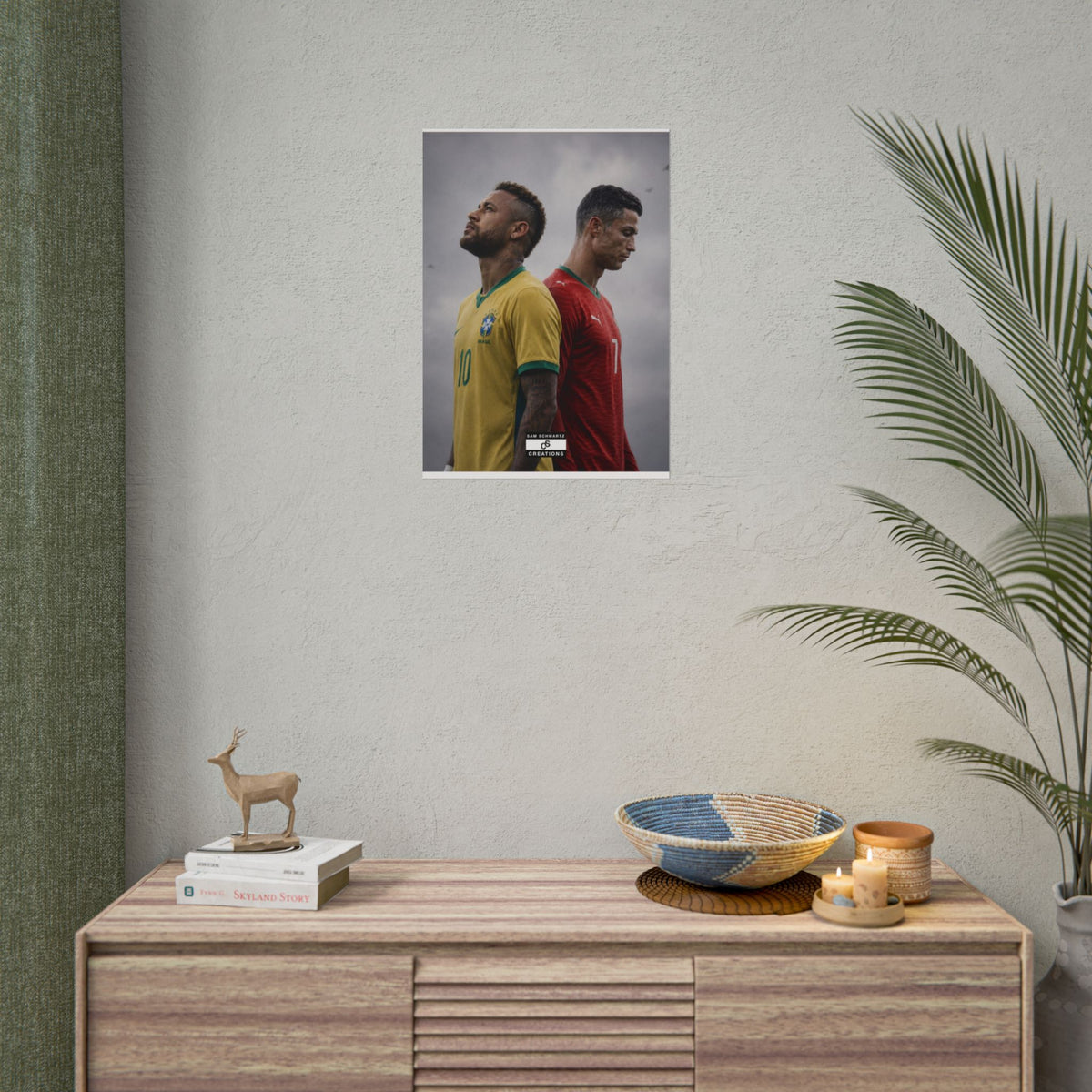 Two Nations Poster | Neymar and Cristiano Ronaldo Football Wall Art