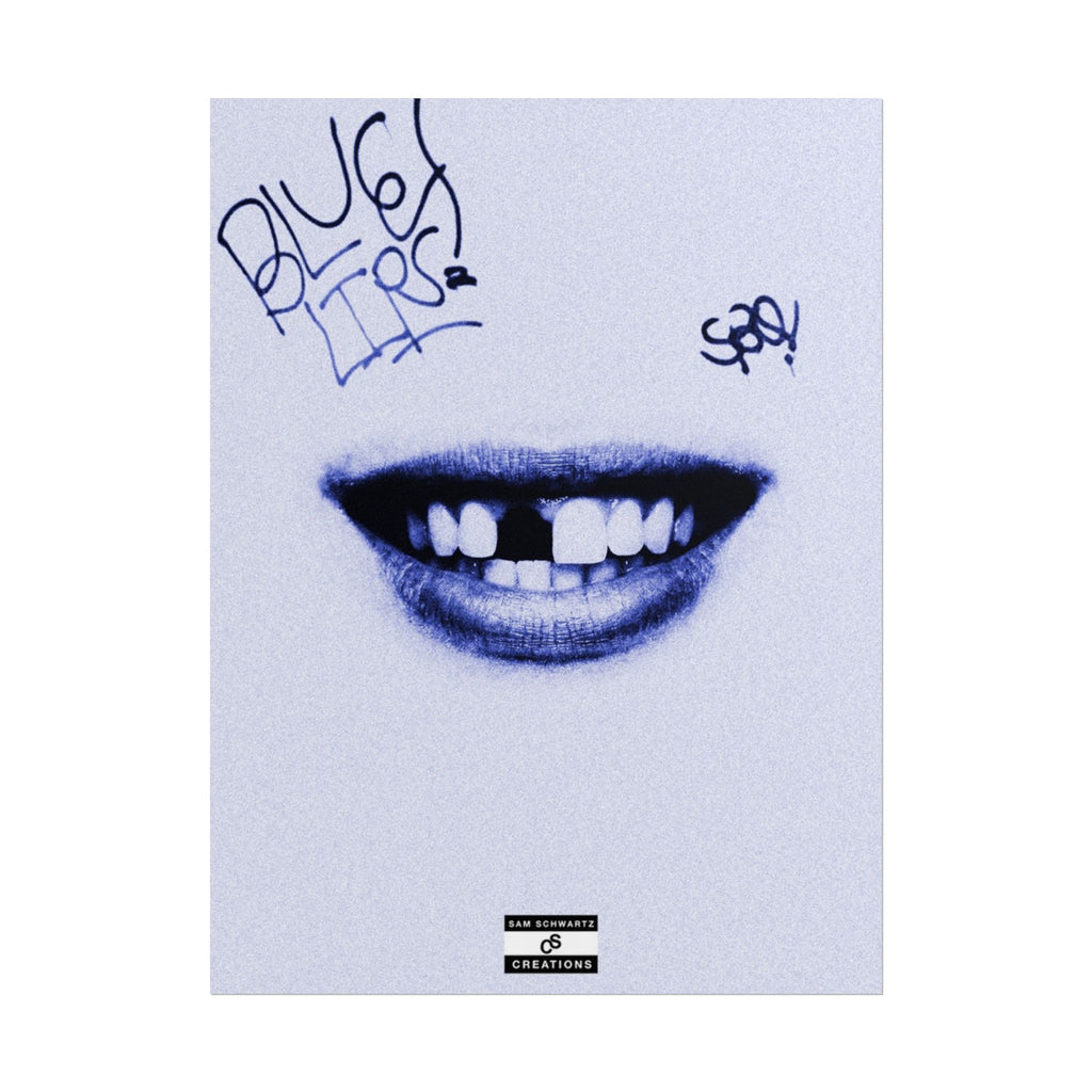 Blue Lips Poster | Experimental Hip-Hop Wall Art
