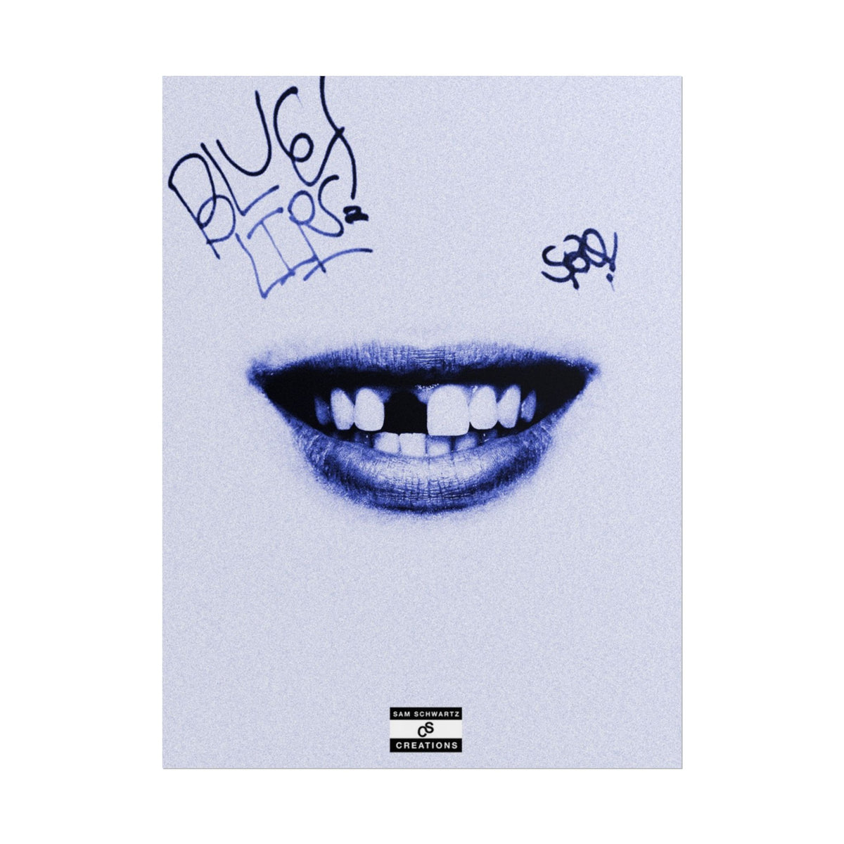 Blue Lips Poster | Experimental Hip-Hop Wall Art