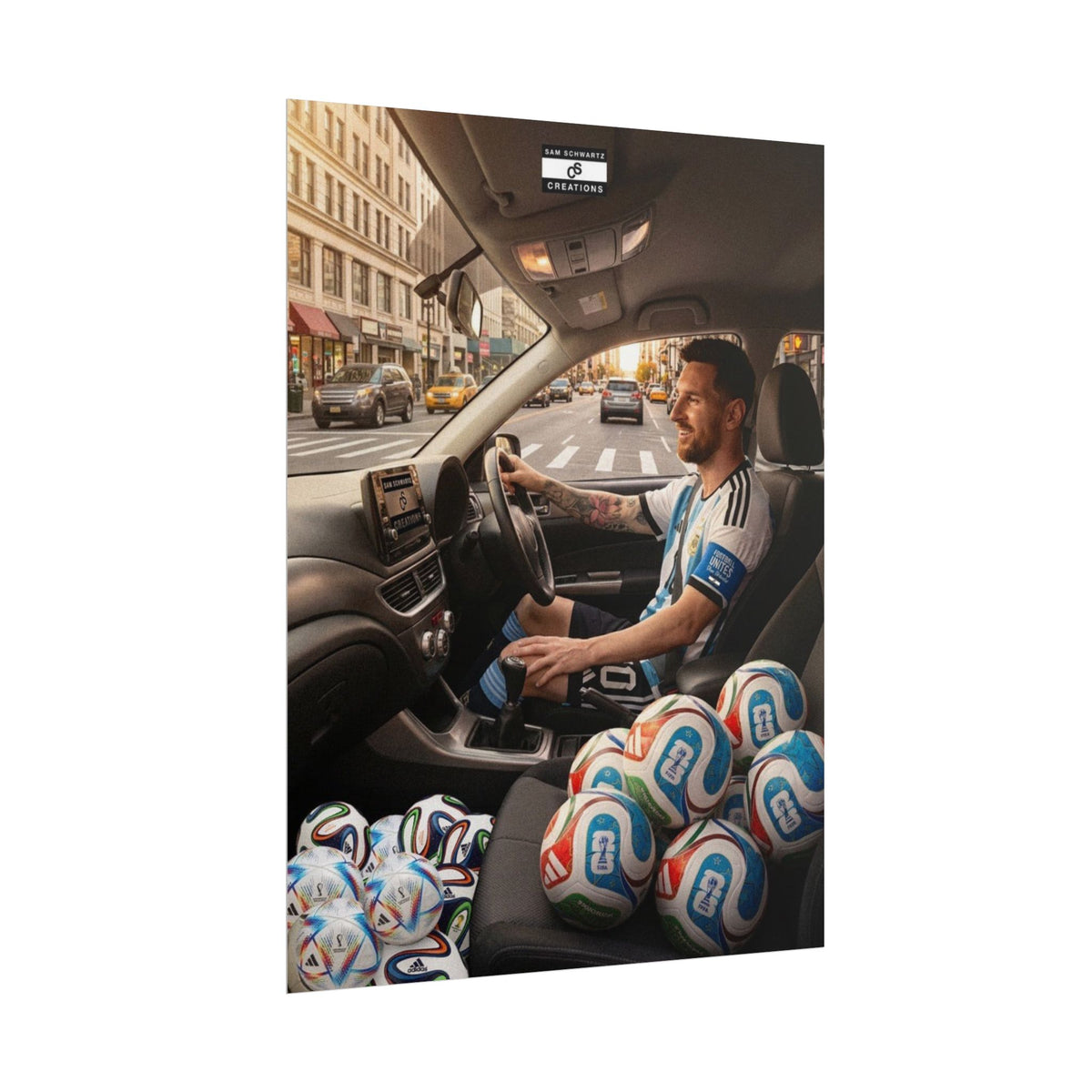 Driving the Dream Poster | Lionel Messi World Cup Football Wall Art