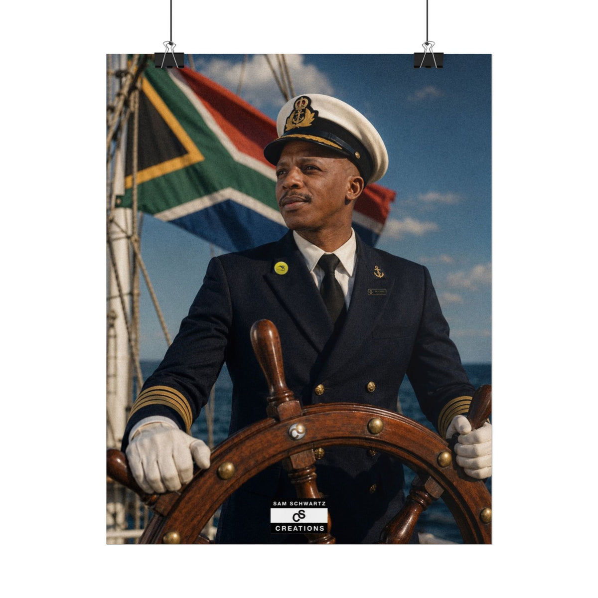 Steering the Nation Poster | South African Football Captain Wall Art