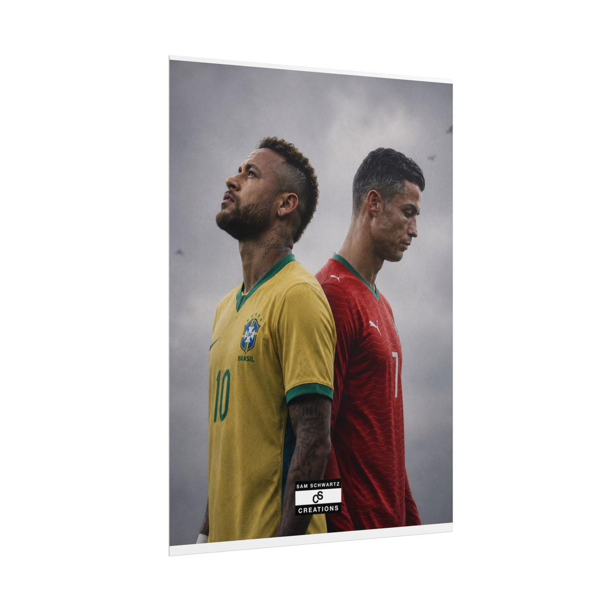 Two Nations Poster | Neymar and Cristiano Ronaldo Football Wall Art