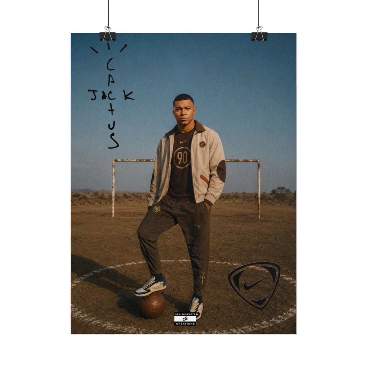 Cactus Jack 90 Poster | Kylian Mbappé Football Wall Art