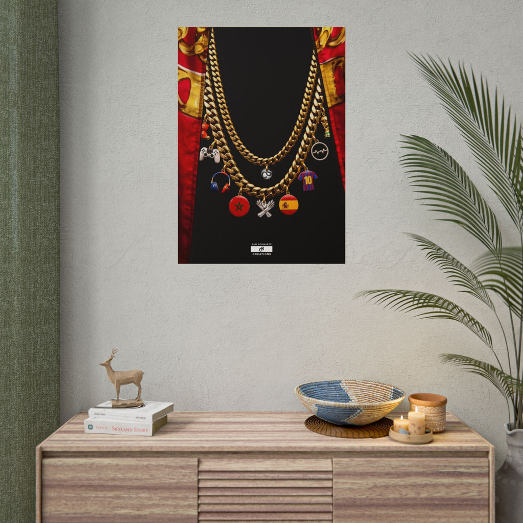 Culture in Gold Poster | Football, Music and Morocco-Spain Wall Art