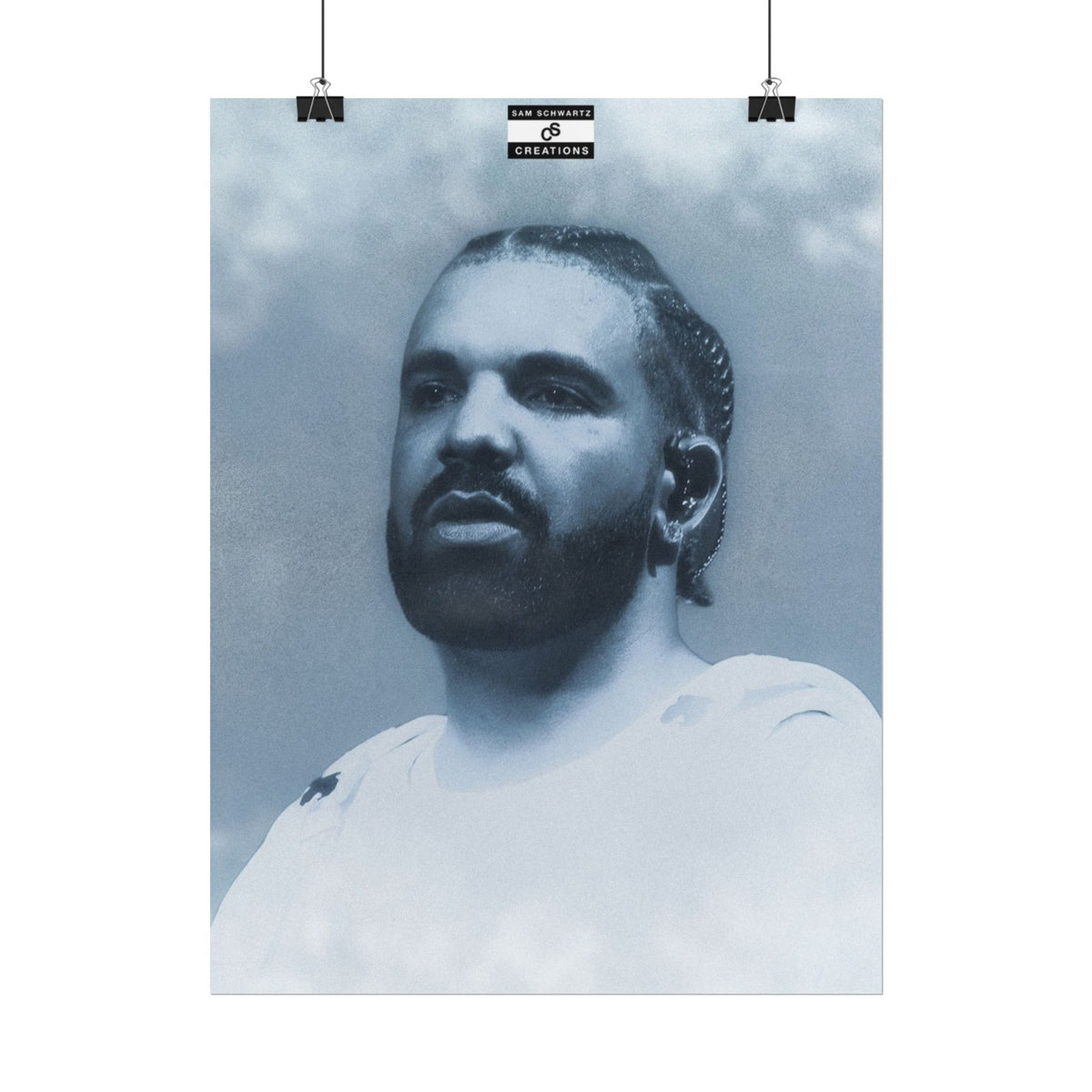 Blue Haze Poster | Drake Music Portrait Wall Art
