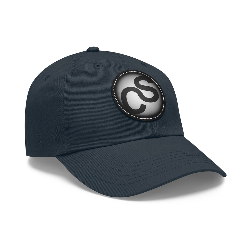 Round Leather Sam Schwartz Creations Patch Hat — Monogram Sam Schwartz Creations Casual Baseball Cap