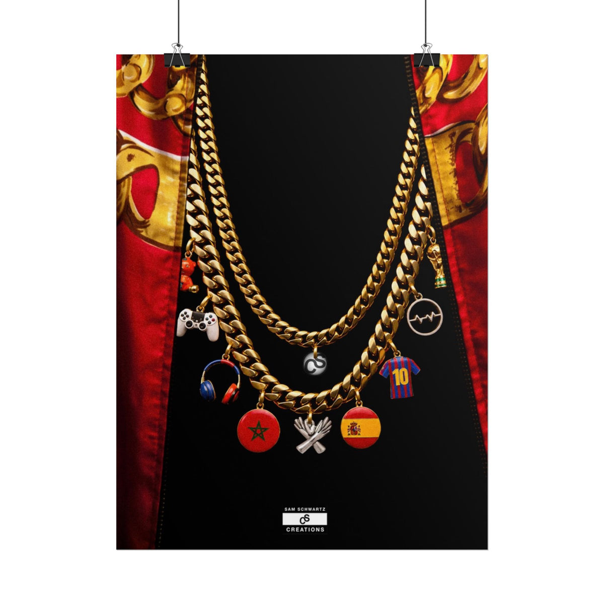 Culture in Gold Poster | Football, Music and Morocco-Spain Wall Art