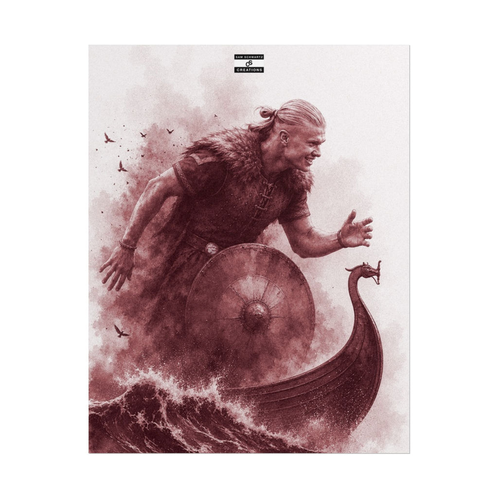 The Viking Poster | Erling Haaland Football Wall Art