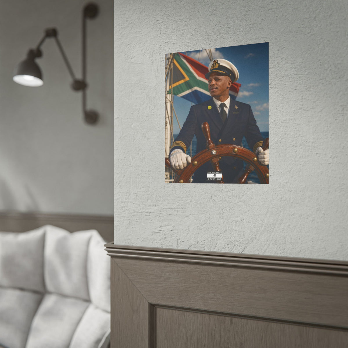 Steering the Nation Poster | South African Football Captain Wall Art