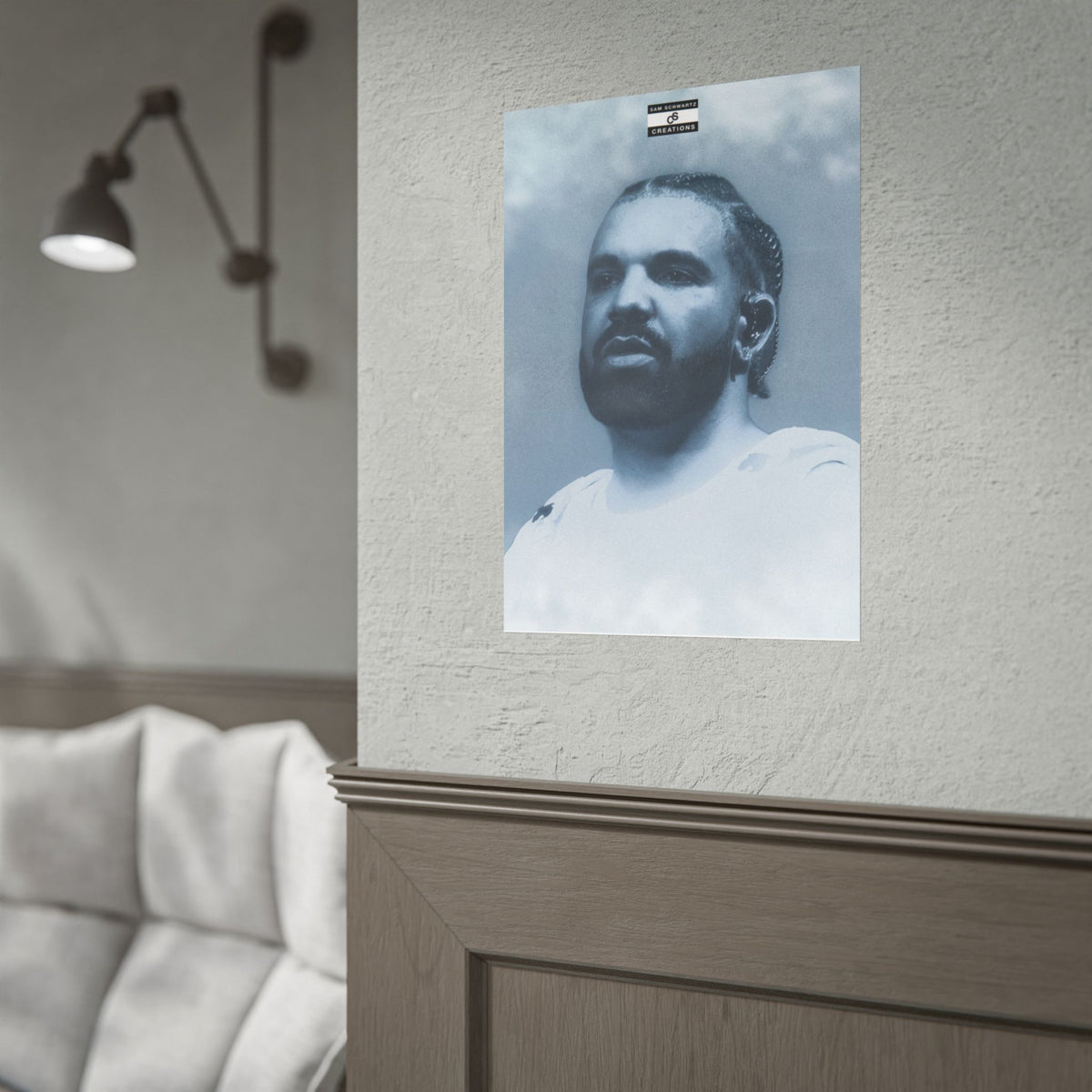 Blue Haze Poster | Drake Music Portrait Wall Art