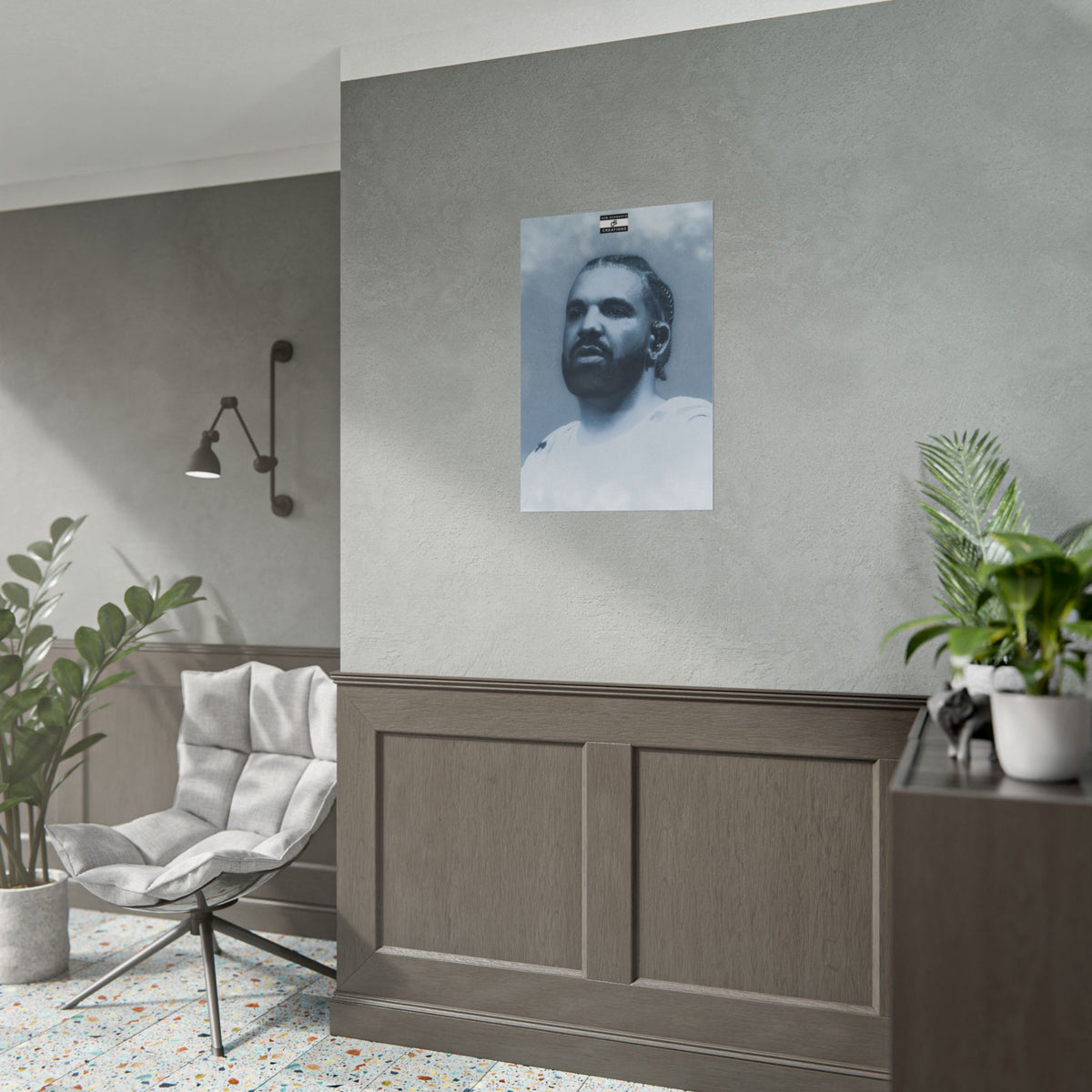 Blue Haze Poster | Drake Music Portrait Wall Art