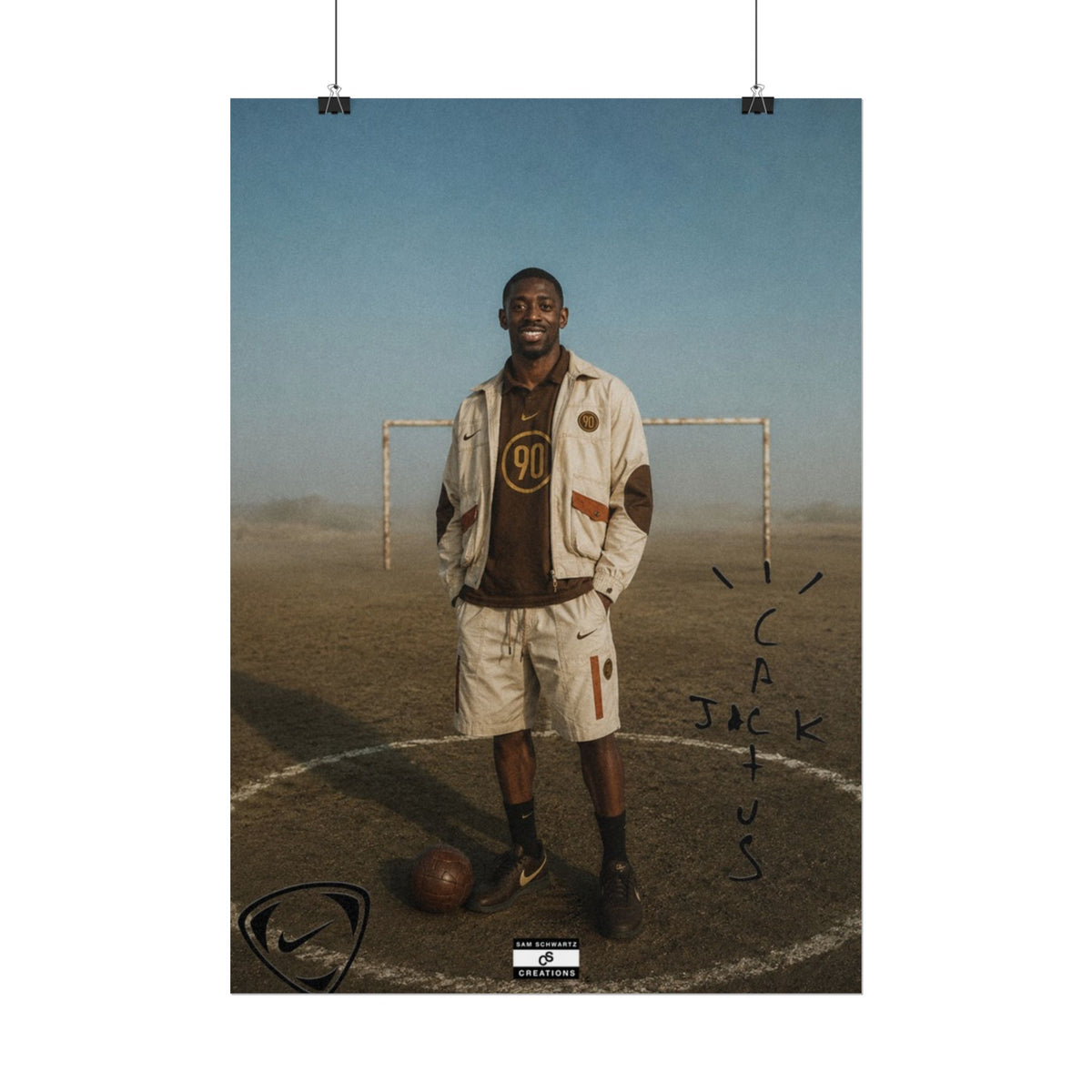 Cactus Jack 90 Poster | Ousmane Dembélé Football Wall Art