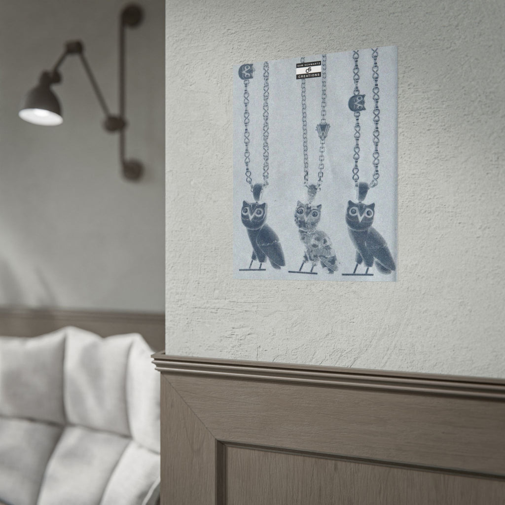 OVO Iced Out Chain Poster | Owl Pendant Hip-Hop Wall Art