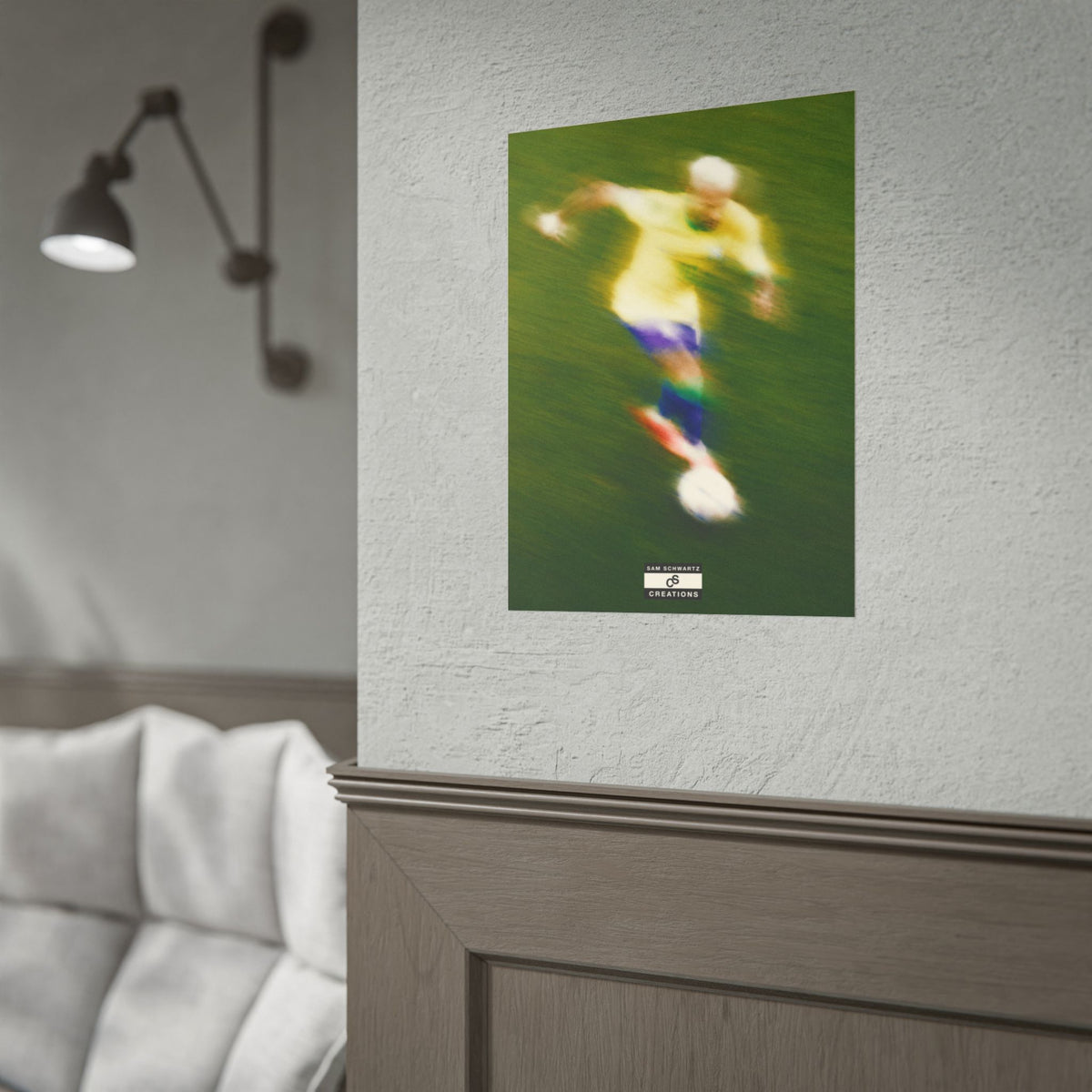 3/3 The Brazilian Prince Soccer Action Rolled Poster — Vintage Neymar Football Player Wall Art