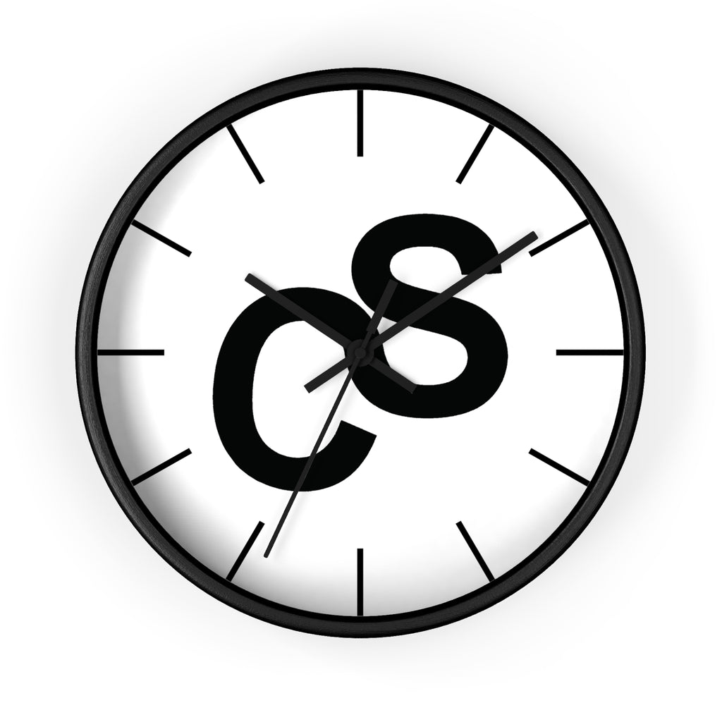 Sam Schwartz Creations Wall Clock — Bold SSC Initials Modern Clock