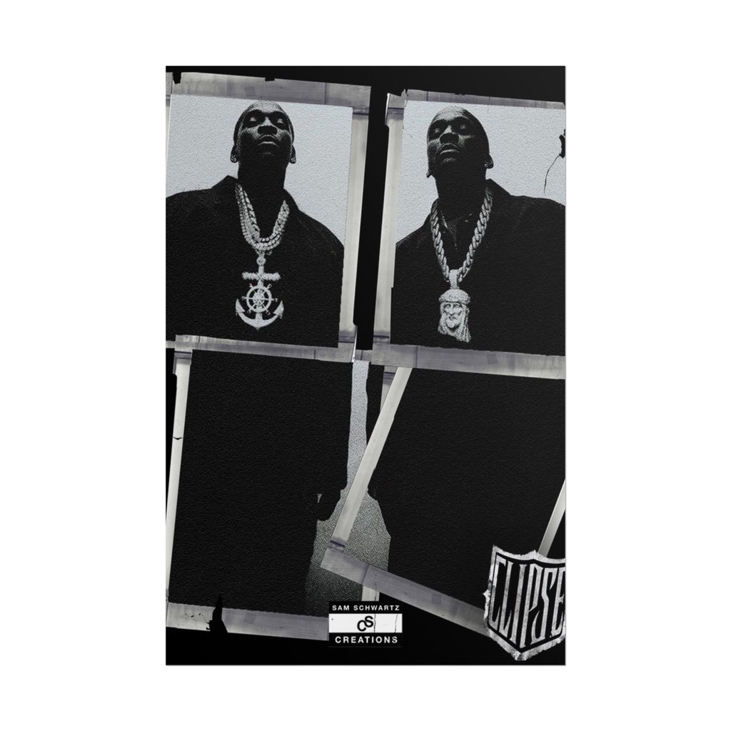 Clipse Chains Poster | Hip-Hop Portrait Wall Art