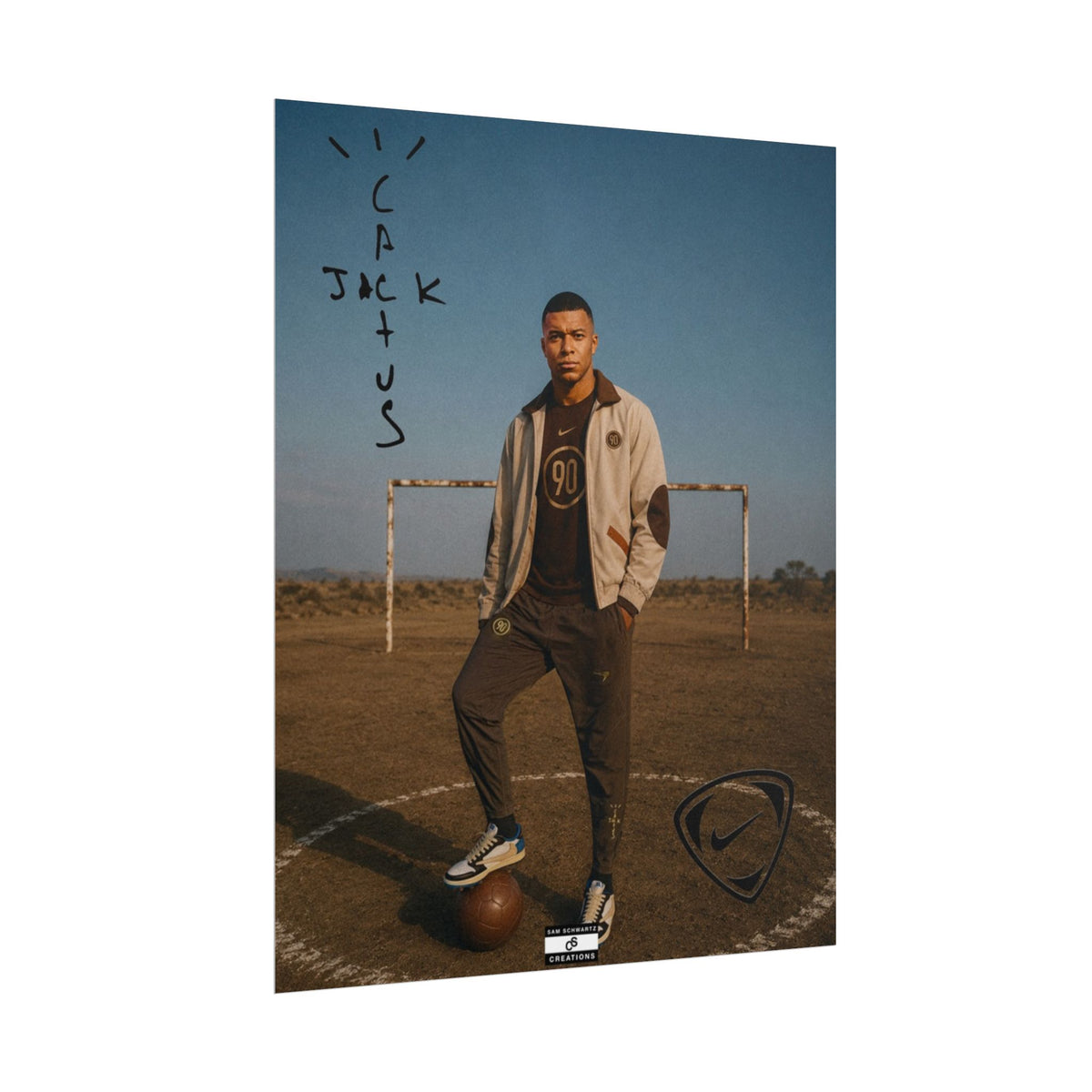 Cactus Jack 90 Poster | Kylian Mbappé Football Wall Art