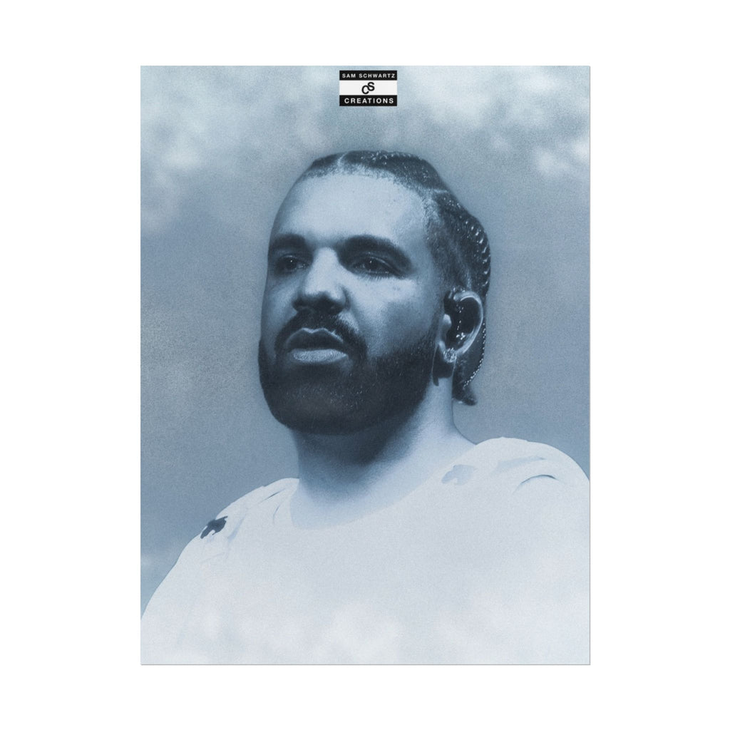 Blue Haze Poster | Drake Music Portrait Wall Art