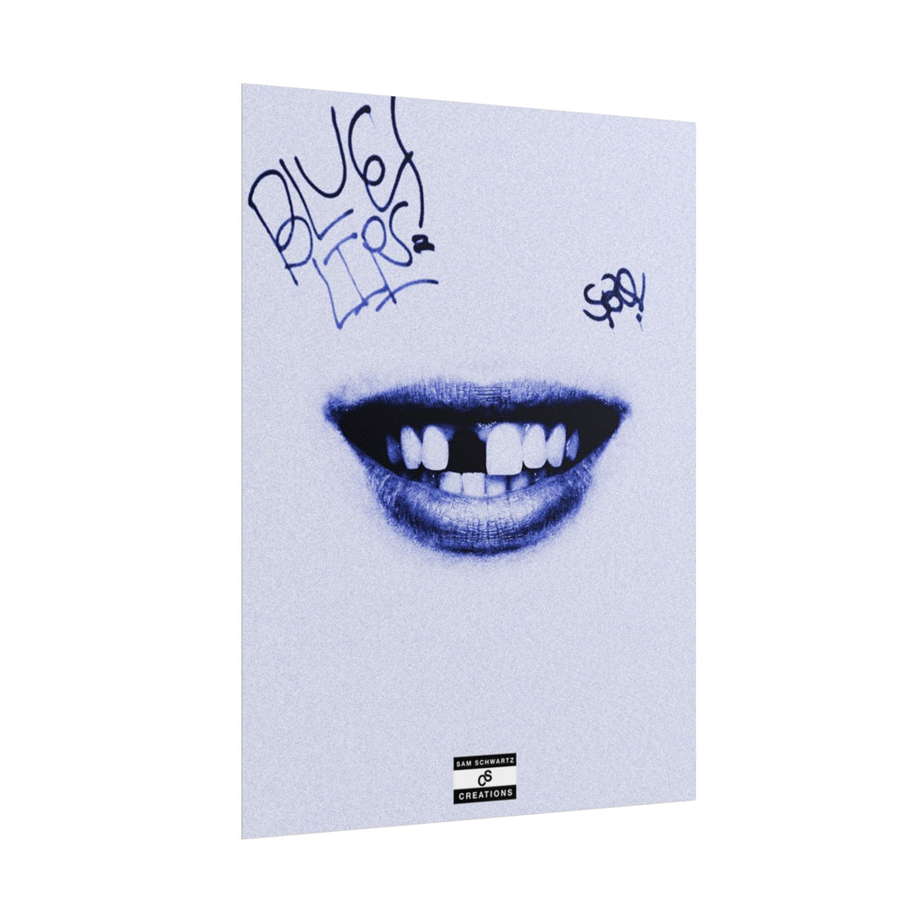 Blue Lips Poster | Experimental Hip-Hop Wall Art