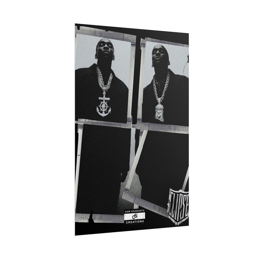 Clipse Chains Poster | Hip-Hop Portrait Wall Art