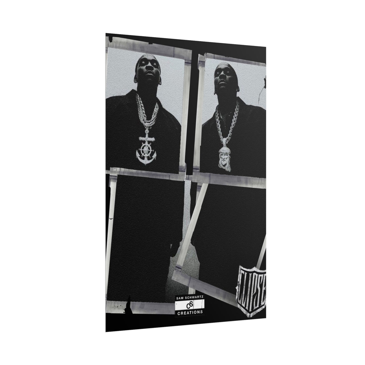 Clipse Chains Poster | Hip-Hop Portrait Wall Art