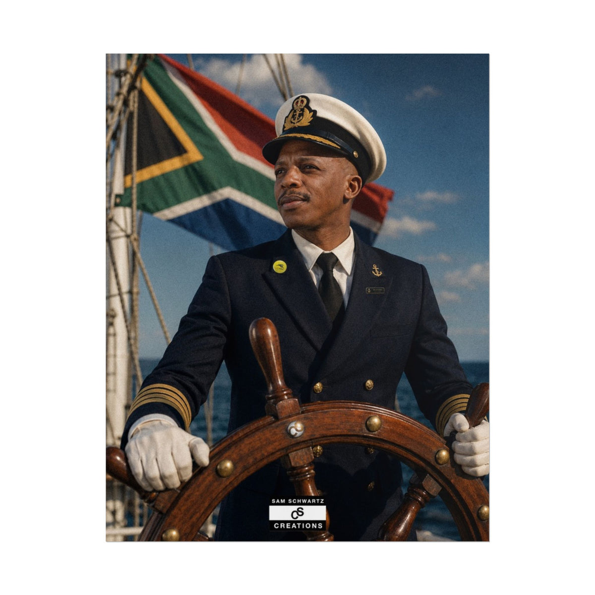 Steering the Nation Poster | South African Football Captain Wall Art