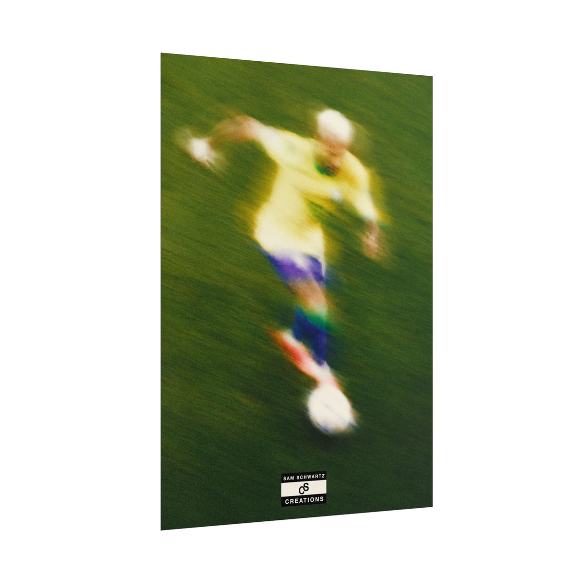 3/3 The Brazilian Prince Soccer Action Rolled Poster — Vintage Neymar Football Player Wall Art