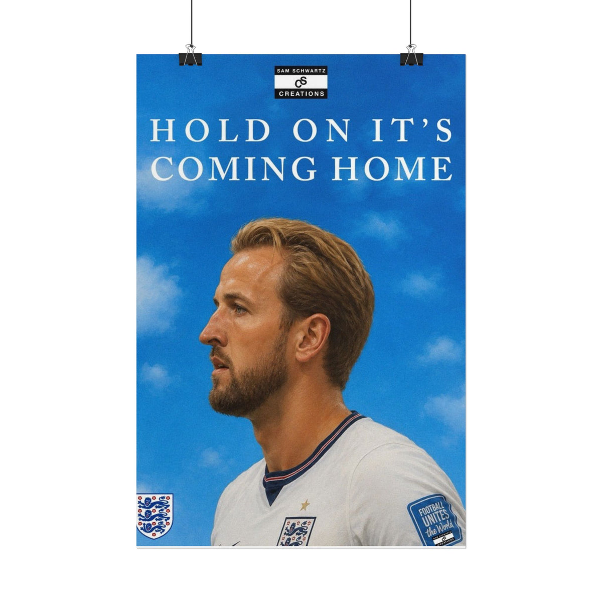 Hold On, It’s Coming Home Poster | Harry Kane England Football Wall Art
