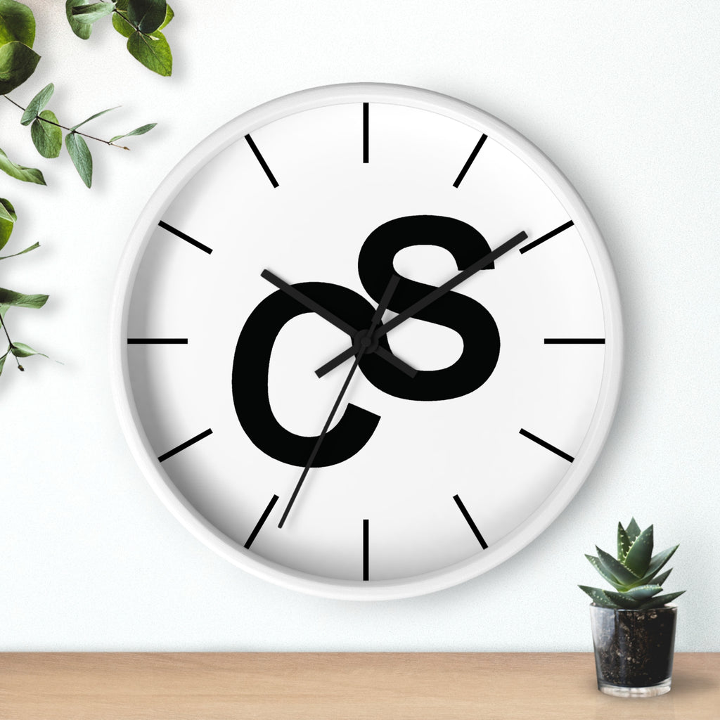 Sam Schwartz Creations Wall Clock — Bold SSC Initials Modern Clock