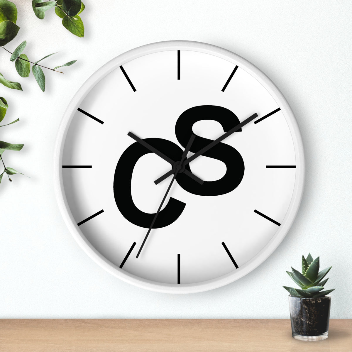 Sam Schwartz Creations Wall Clock — Bold SSC Initials Modern Clock