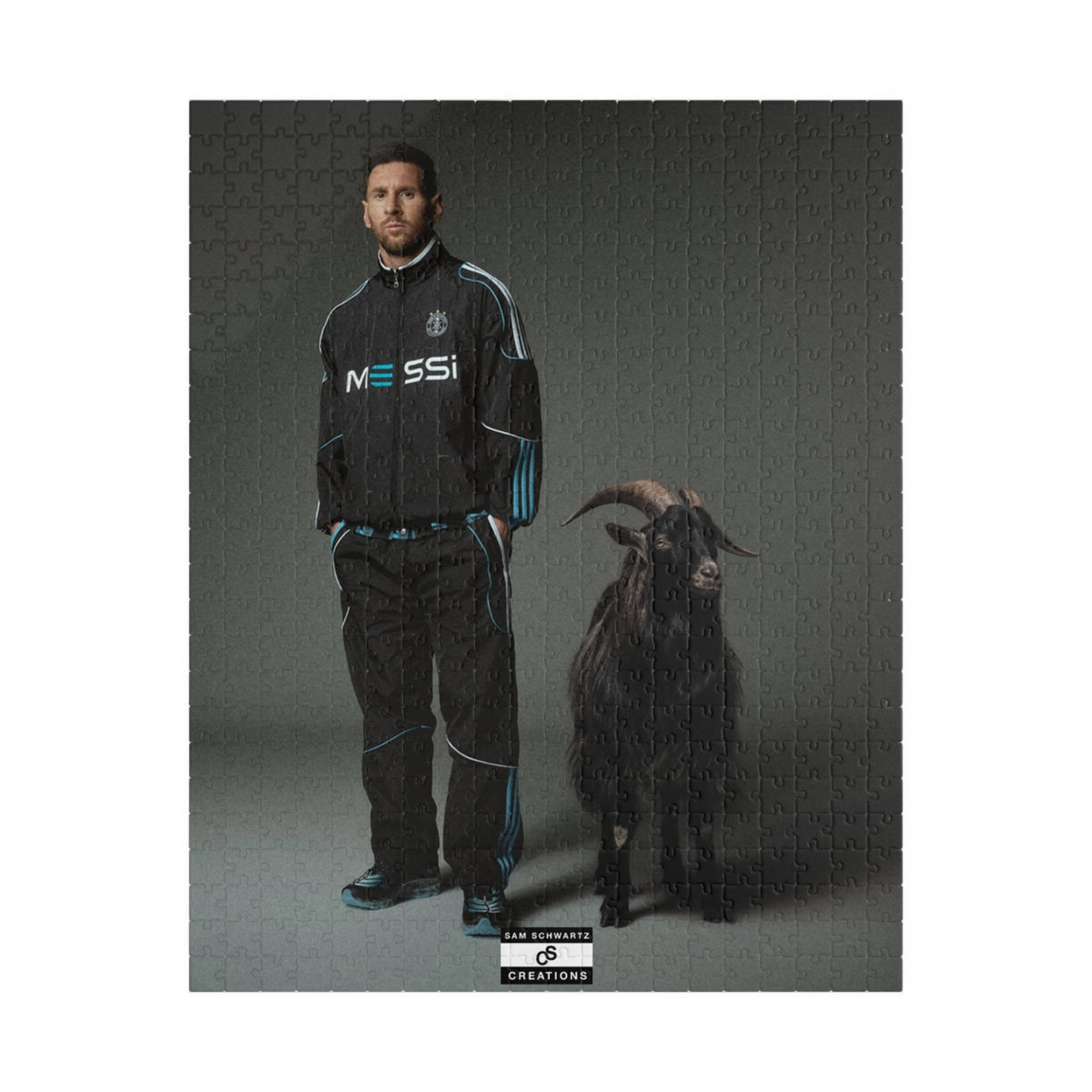 Messi and Goat Photo Jigsaw Puzzle — Soccer Legend Collectible (110/252/520/1014 pcs)
