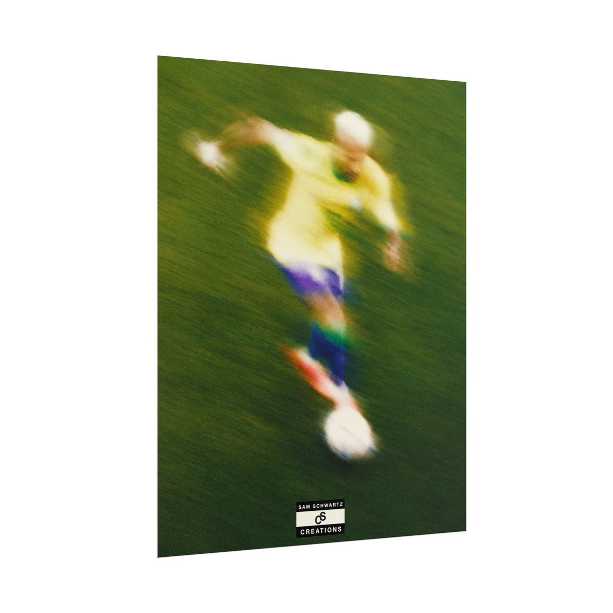 3/3 The Brazilian Prince Soccer Action Rolled Poster — Vintage Neymar Football Player Wall Art