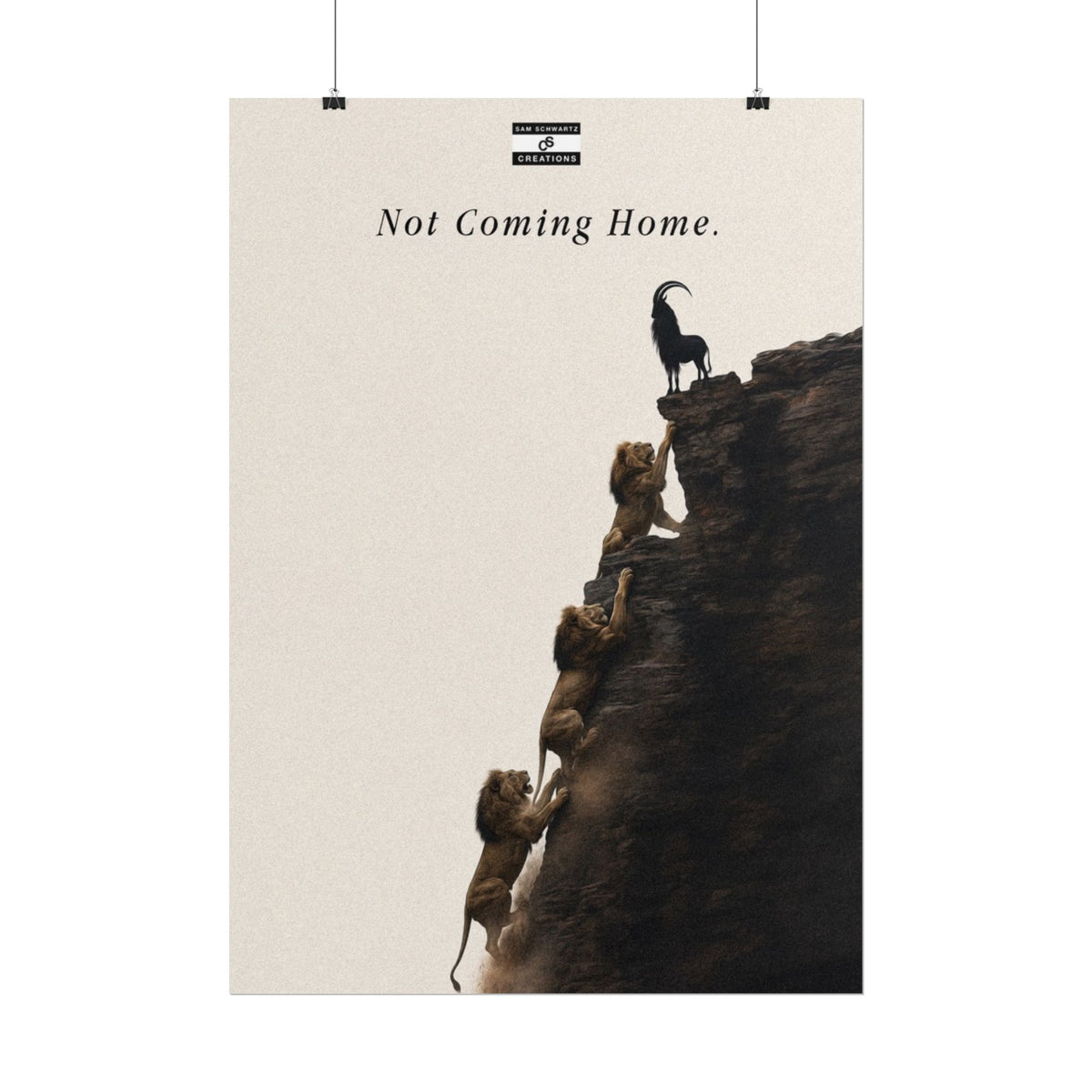 Not Coming Home Poster | England Football Lion and GOAT Wall Art