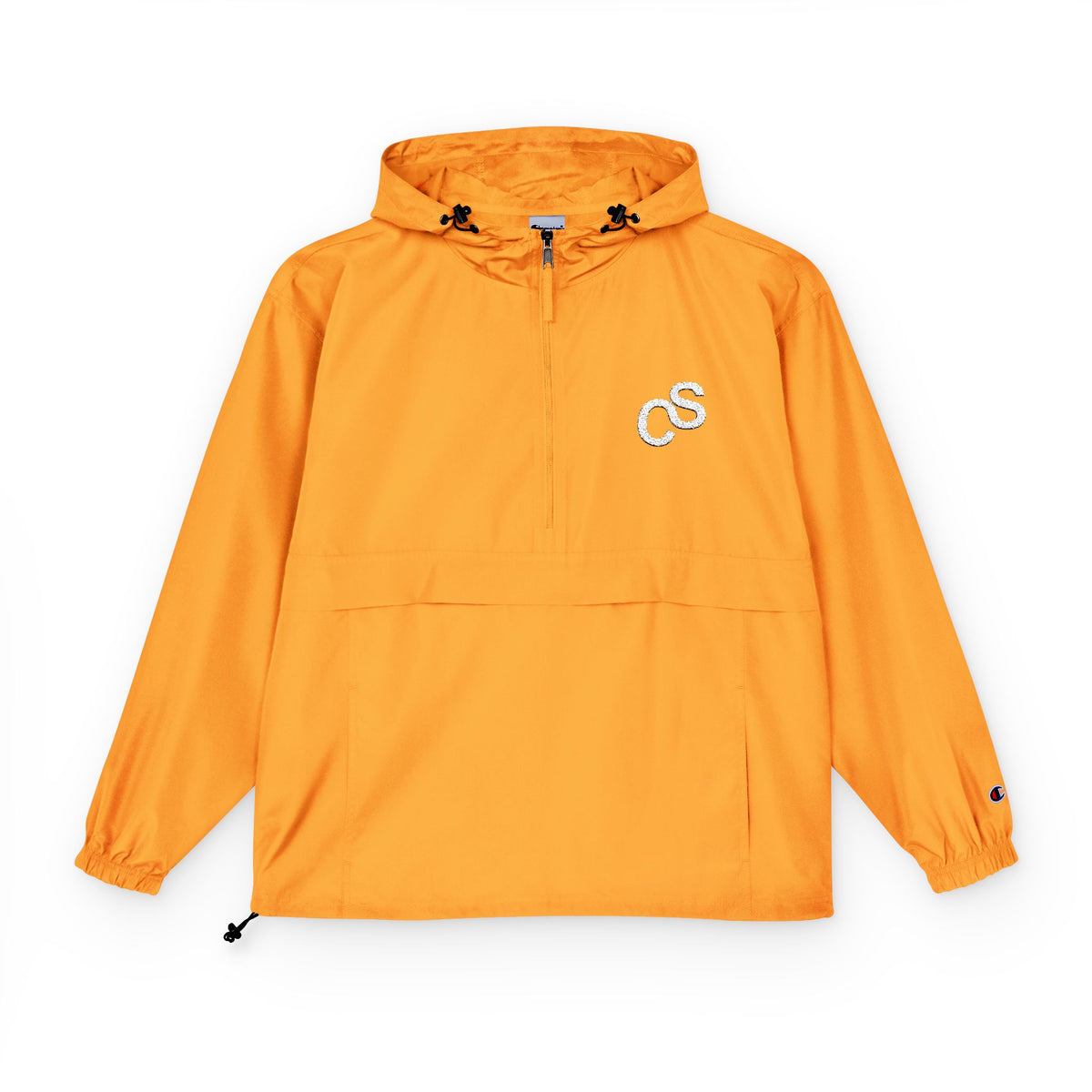 Sam Schwartz Creations x Champion Packable Anorak Jacket with Embroidered Chest Logo – Lightweight Windbreaker