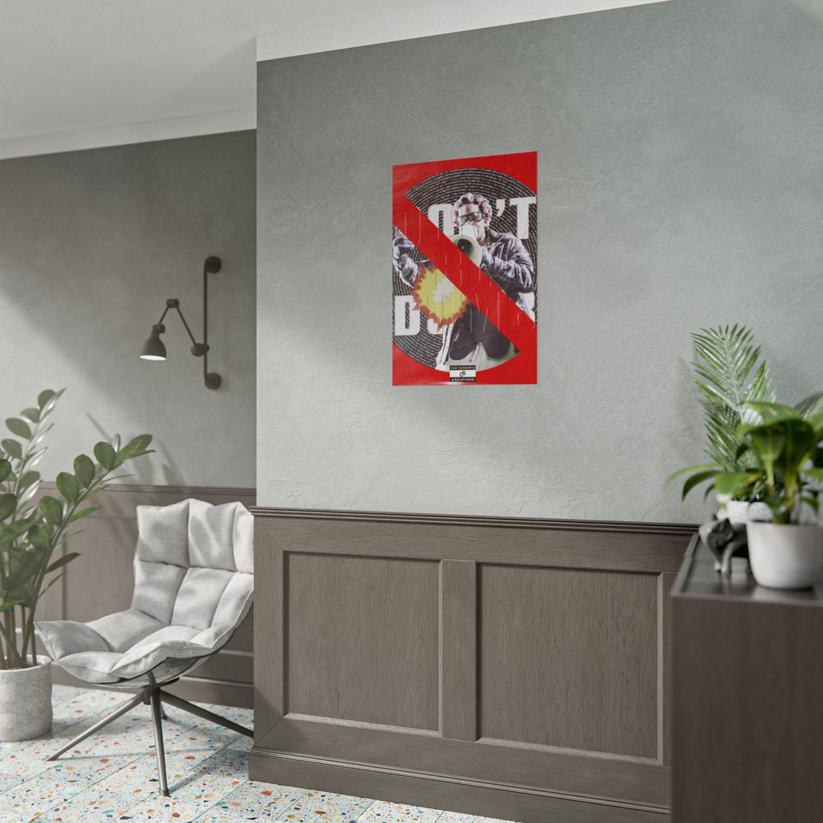 Don't Be Dumb Poster | Megaphone Music Collage Wall Art