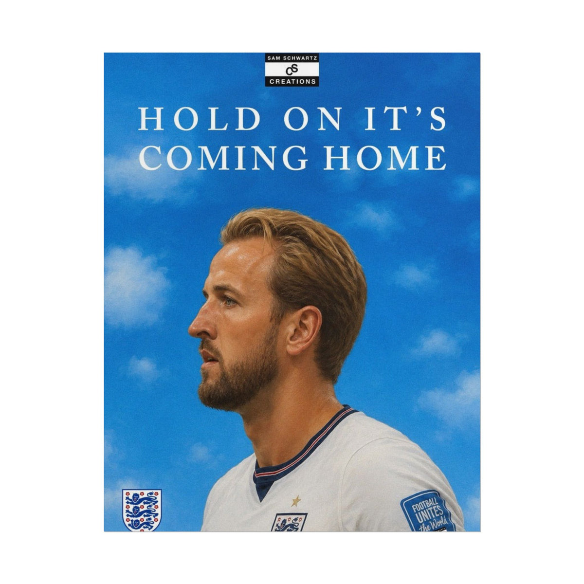 Hold On, It’s Coming Home Poster | Harry Kane England Football Wall Art